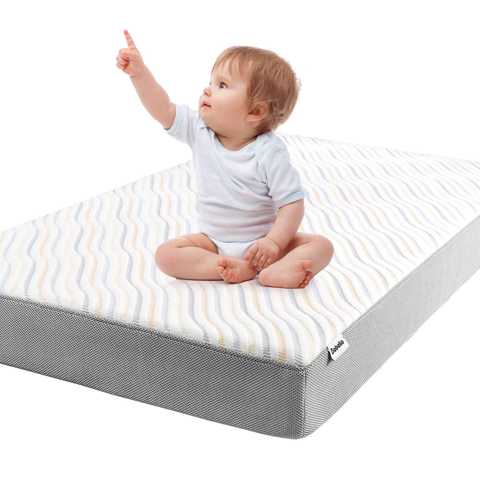 Babelio Biobased Crib & Toddler Mattress Dual-Sided Certipur-Us & Usda Certified Crib Mattress Washable Mattress Cover & Waterpr