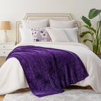 Battilo Home Chenille Knitted Throw Blanket For Couch, Decorative Cozy Dark Purple Throw Blanket For Bed Sofa Outdoor, Super Sof