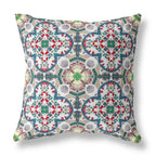 HomeRoots Green Red White Green White Cloverleaf Boho Suede Throw Pillow