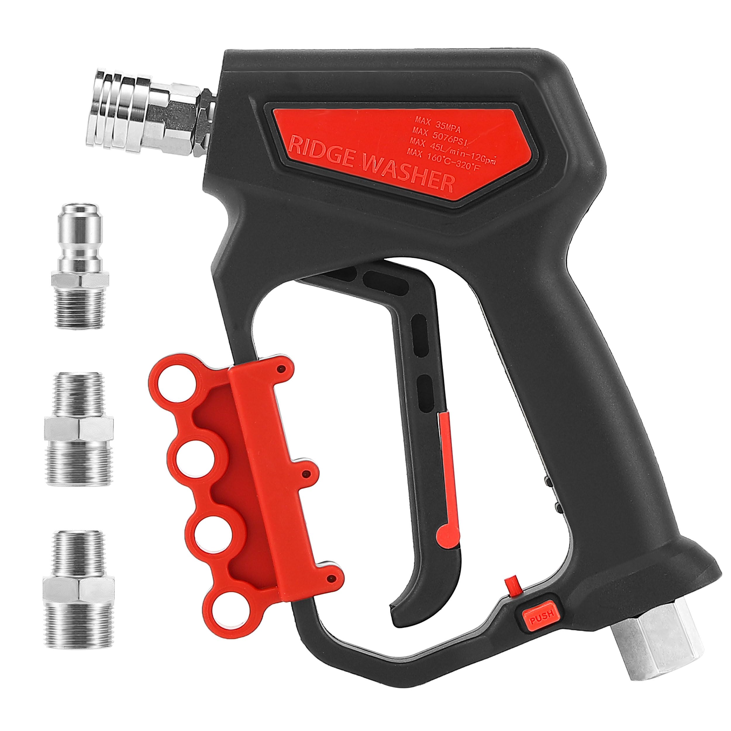 Ridge Washer Pressure Washer Gun 5000 Psi With Nozzle Bracket, 12 Gpm, Power Washer Trigger Gun With 1/4' Quick Connector, 360