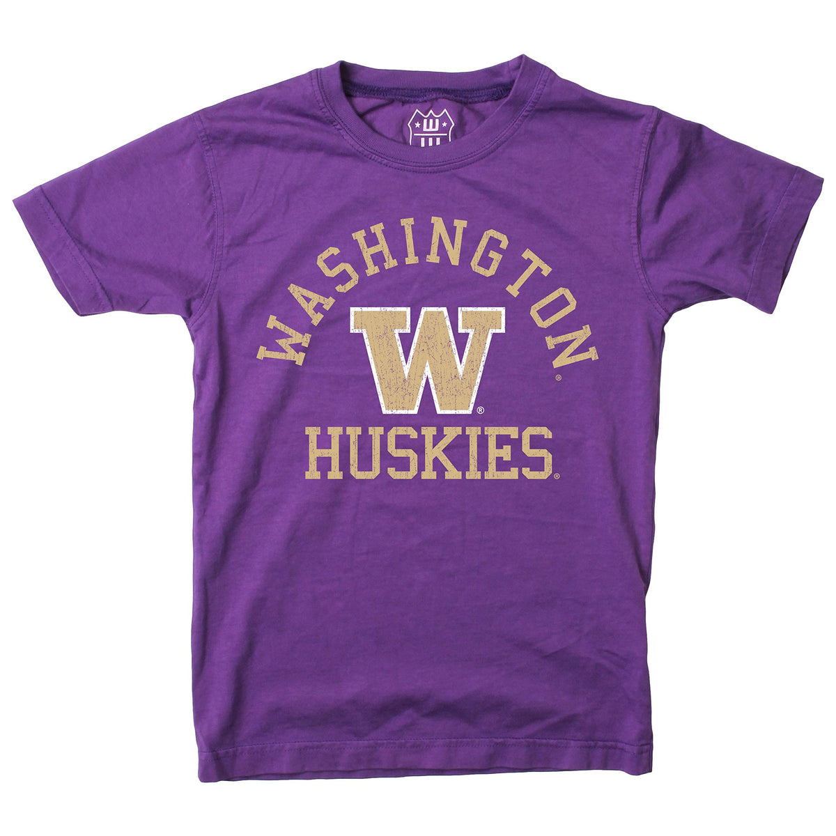 Wes And Willy Ncaa Kids Ss Organic Cotton Tee Shirt, Washington Huskies, 4, Grape