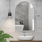 Minuover 30'' X 40'' Silver Arched Mirror, Large Arch Bathroom Vanity Mirror And Wall Decor Mirror, Metal Frame Arch Mirror For