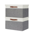 Temary Collapsible Storage Bins Storage Boxes with lid, 2 Pack Storage Baskets with Lid Decorative Storage Clothes, Organizer Bi