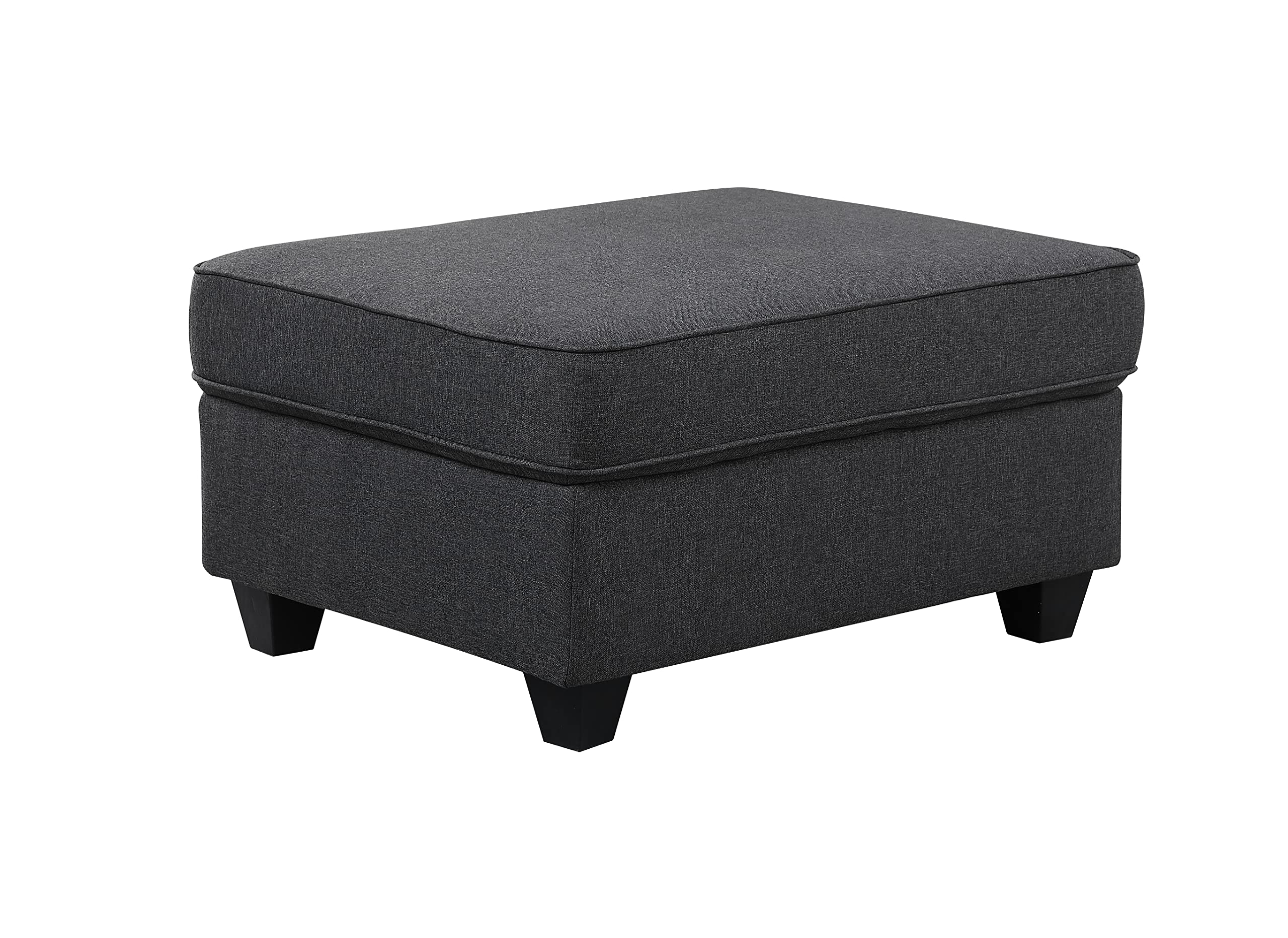 Lilola Home Leo Dark Gray Linen 7Pc Modular L-Shape Sectional Sofa and Ottoman