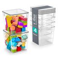 Sorbus Small Clear Plastic Storage Bins with Lids, Clear Stackable Storage Bins, Clear Toy Storage Bins, Clothes, Medicine, Make
