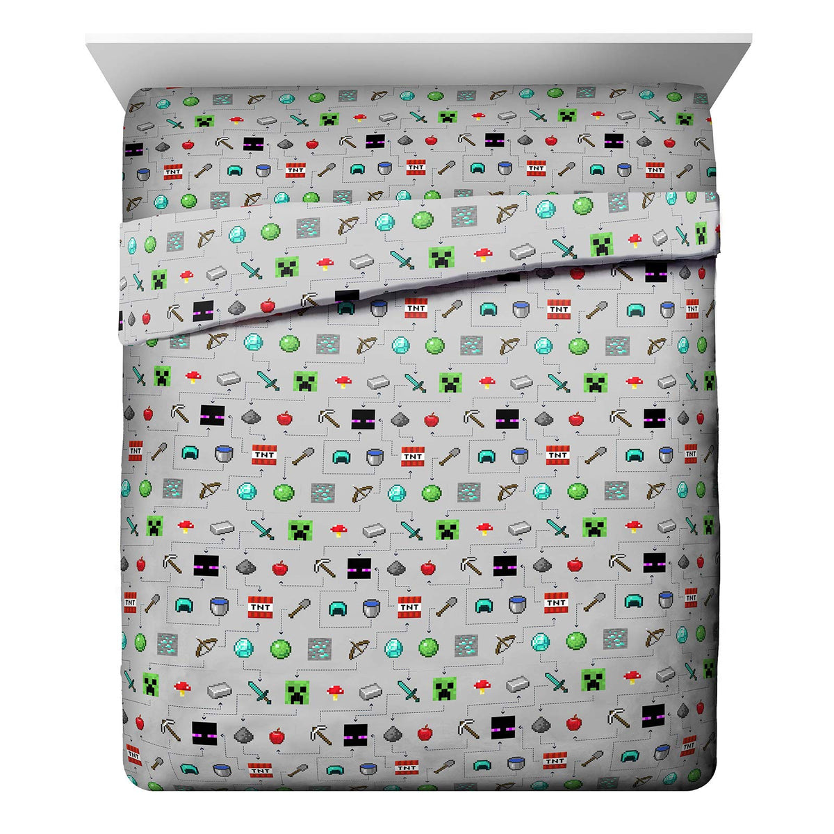 Jay Franco Minecraft Monster Hunters Queen Sheet Set - 4 Piece Set Super Soft And Cozy Kid