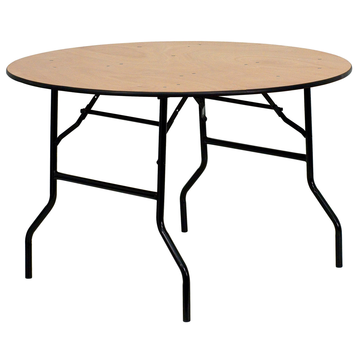 Flash Furniture Furman 4-Foot Round Wood Folding Banquet Table With Clear Coated Finished Top, 48 In Round, Natural