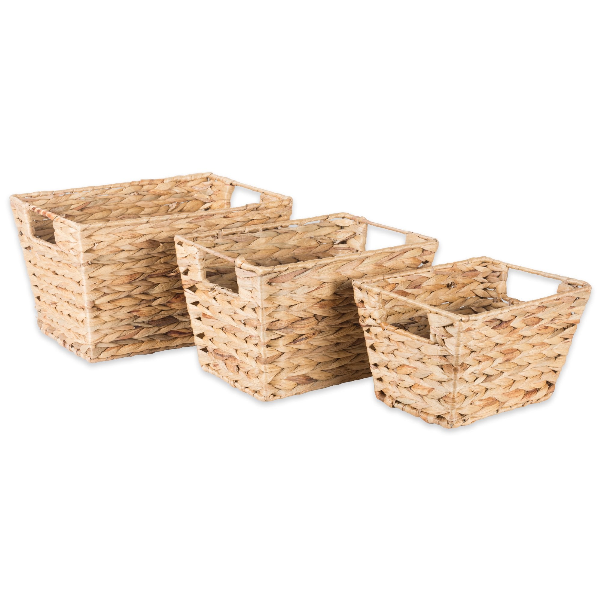 DII Hyacinth Collection Storage Baskets, Small Set, Assorted Sizes, Natural, 3 Piece