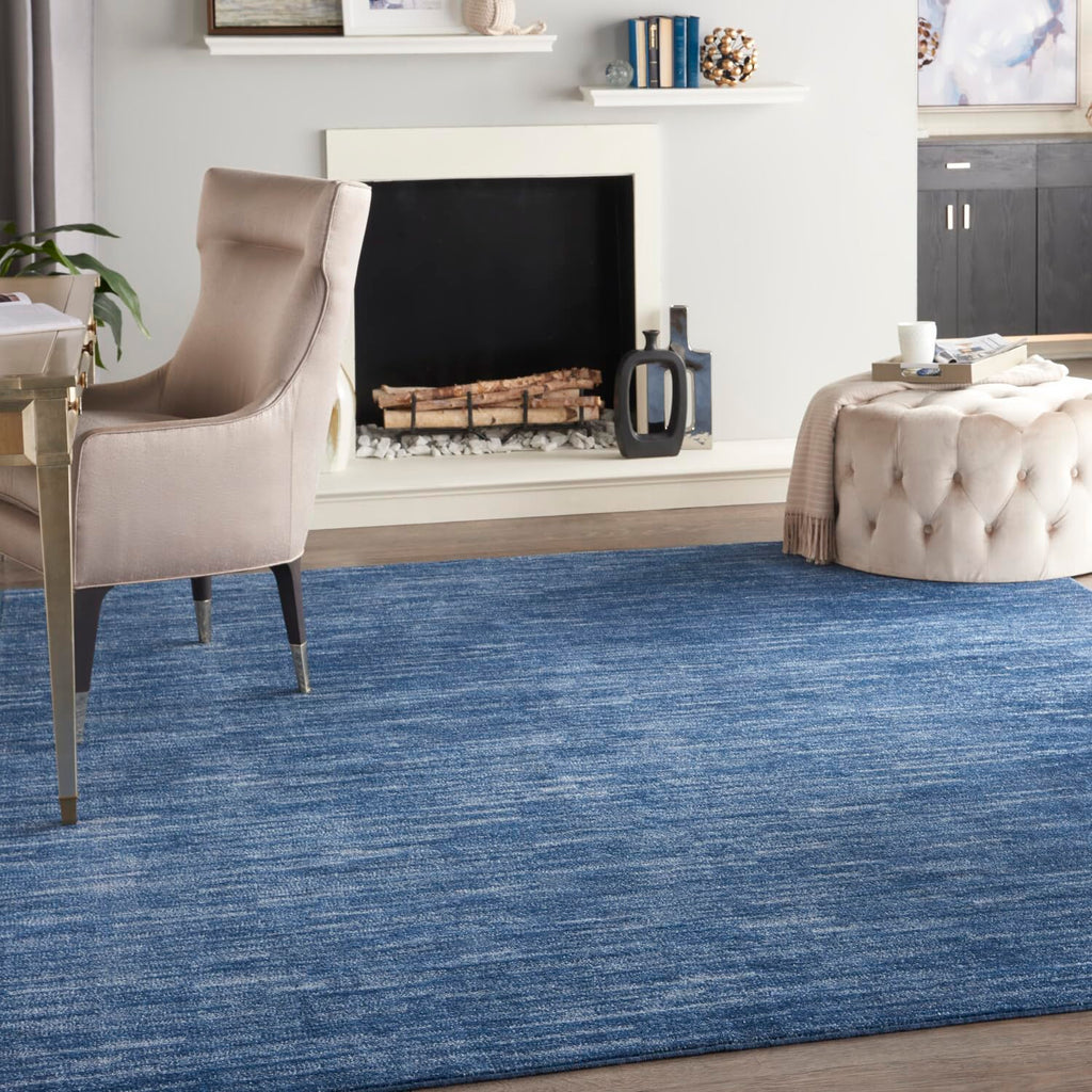Nourison Essentials Indoor/Outdoor Navy Blue 8' X 10' Area Rug, Easy -Cleaning, Non Shedding, Bed Room, Living Room, Dining Room, Backyard, Deck, Patio (8X10)