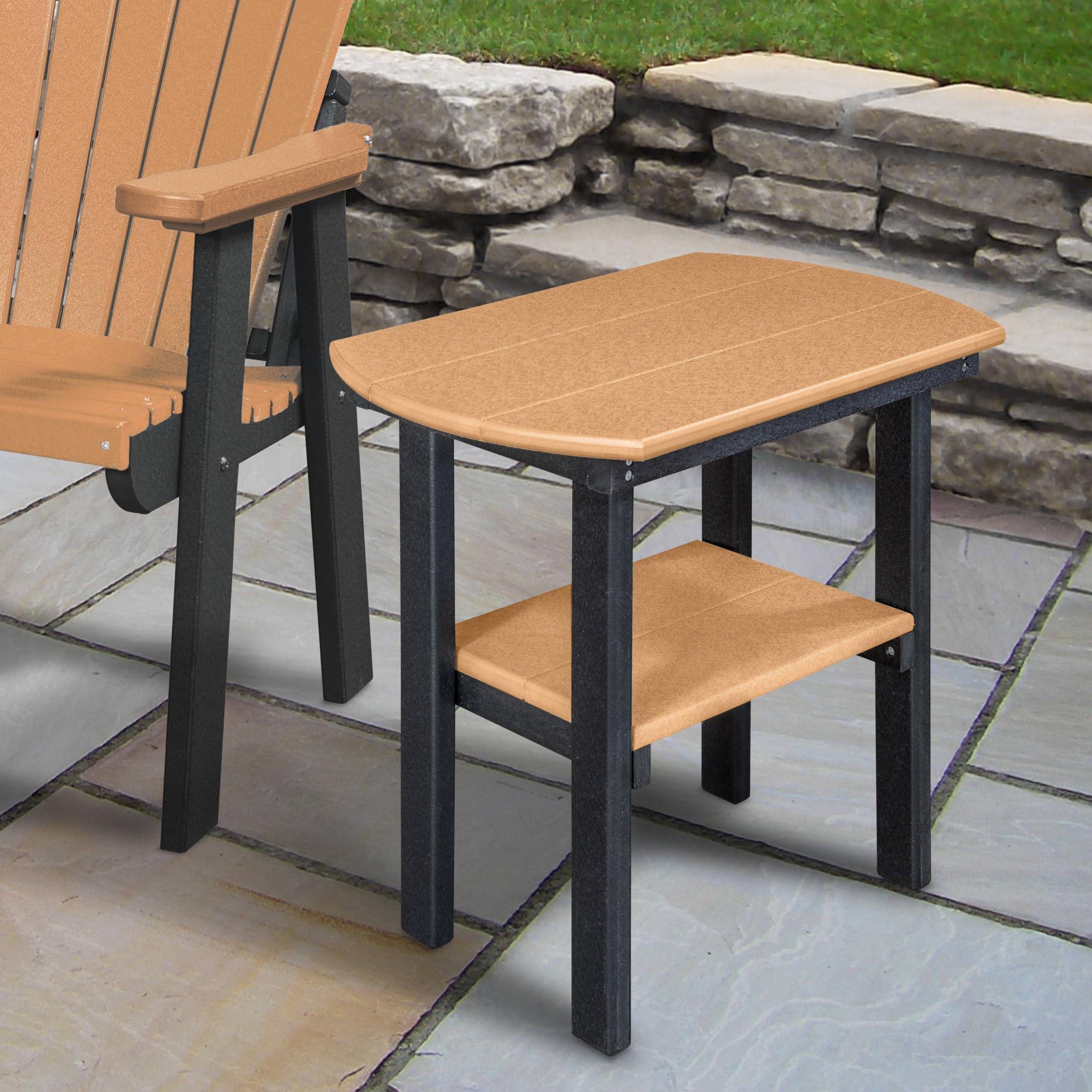 American Furniture Classics 525CBK Oval End Table, Cedar and Black