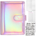 Sooez Laser Pink Money Organizer For Cash, A6 Budget Binder With Cash Envelopes, 39 Black Bold Sticky Labels & 24 Colorful Budge