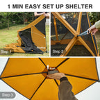 Ever Advanced Pop Up Gazebo Tent For Backyard, 11.5 X 9.8 Ft, Instant Screened Tent Screen House Canopy With Netting, Orange
