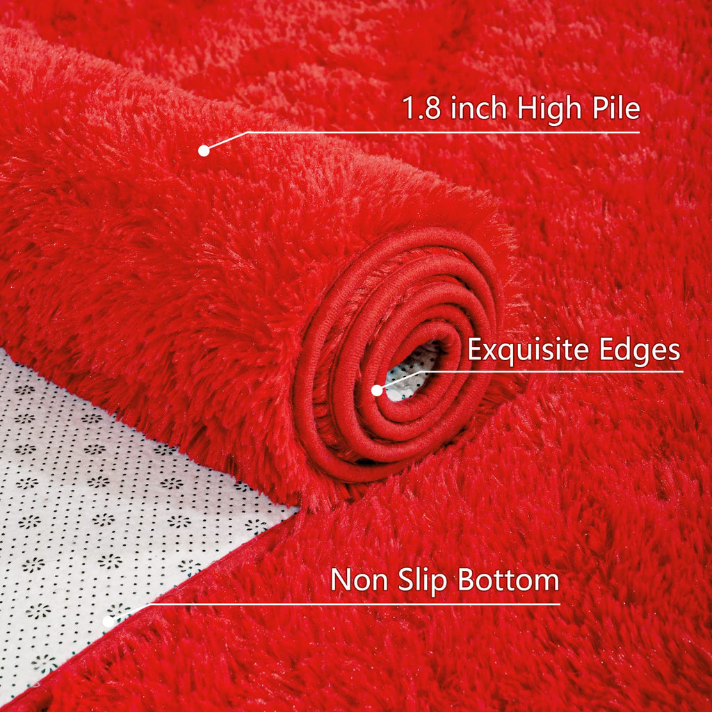 Arogan Fluffy Rugs For Bedroom Living Room, Shag Area Rugs For Nursery Kids Girls Room, Plush Fur Rug For Playroom Dorm 4X6 Feet