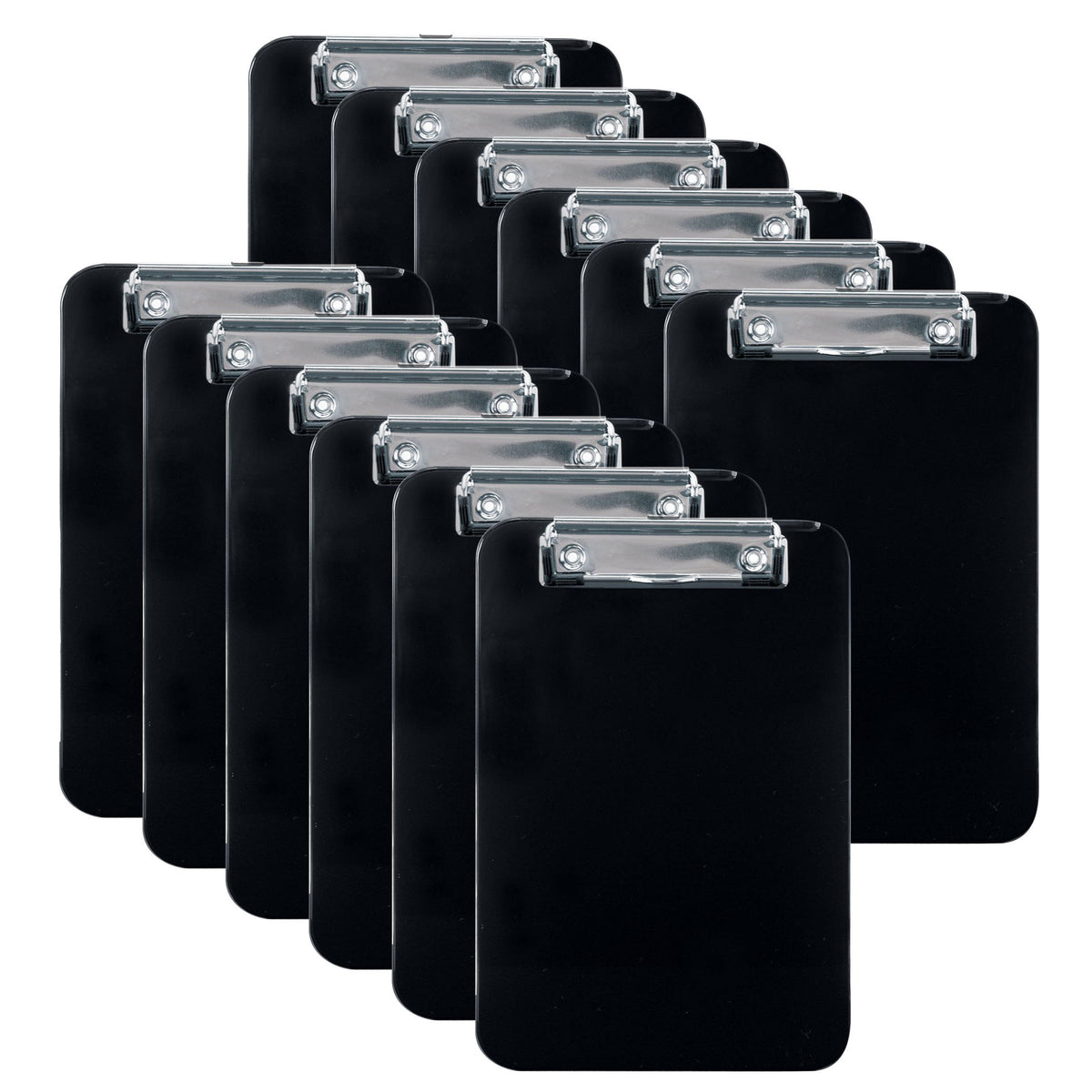 Officemate Memo Size Clipboard, Black, Pack Of 12 (83012)