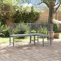 vidaXL Patio Corner Bench, Outdoor Wooden Bench for Garden Park Potting Picnic, Solid Acacia Wood, Easy Assembly, 39.4" x 55.1" x 35.8" Grey