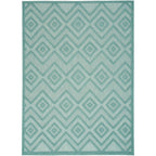 Nourison Versatile Indoor/Outdoor Aqua/Teal 6' X 9' Area Rug, Easy Cleaning, Non Shedding, Bed Room, Living Room, Dining Room, Deck, Backyard, Patio, High Traffic Area (6X9)