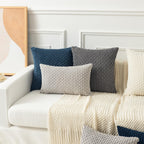 Kevin Textile Pack Of 2 Blue Corduroy Decorative Throw Pillow Covers 24X24 Inch Soft Boho Striped Pillow Covers Modern Farmhouse Home Decor For Autumn Sofa Living Room Couch Bed