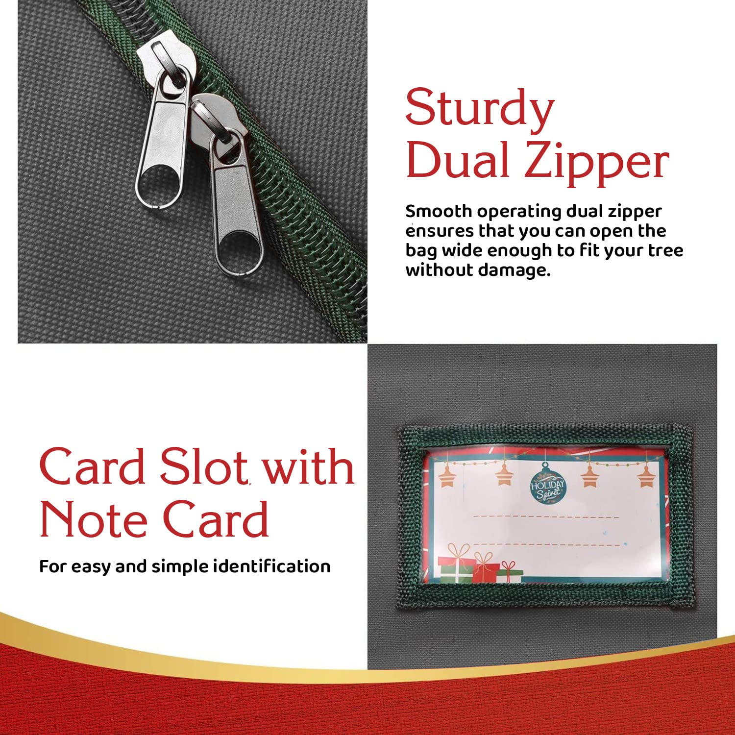 Holiday Spirit Christmas Tree Bags Storage 9 Ft - Heavy-Duty Tree Bag With Durable Reinforced Handles & Zipper, Waterproof Stora