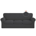 ISSUNTEX 4 Pieces High Stretch Thicken Couch Covers, Soft Sofa Slipcover for 3 Separate Cushion , Jacquard Fabric Elastic Furnit