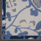 Nourison Aloha Indoor/Outdoor Blue/Grey 9' X 12' Area-Rug,Easy-Cleaning, Non Shedding, Bed Room, Living Room, Dining Room, Deck, Backyard, Patio (9X12)