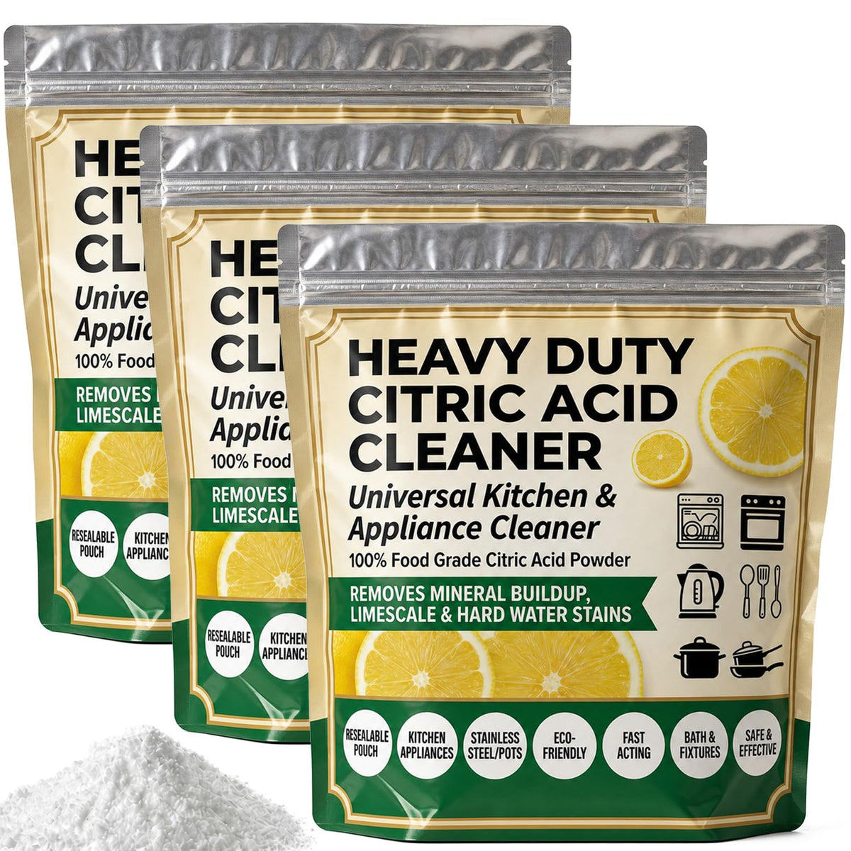 ARELUX Citric Acid Monohydrate Additive, 100% Pure Food Grade & NonGMO Fine Granular Citric Acid, Natural Descaling Powder for 