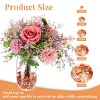 Hicarer 800 Pieces Diamond Decorations Acrylic Diamond Table Scatter Crystals For Table For Vase Fillers Party Table (Rose Gold,