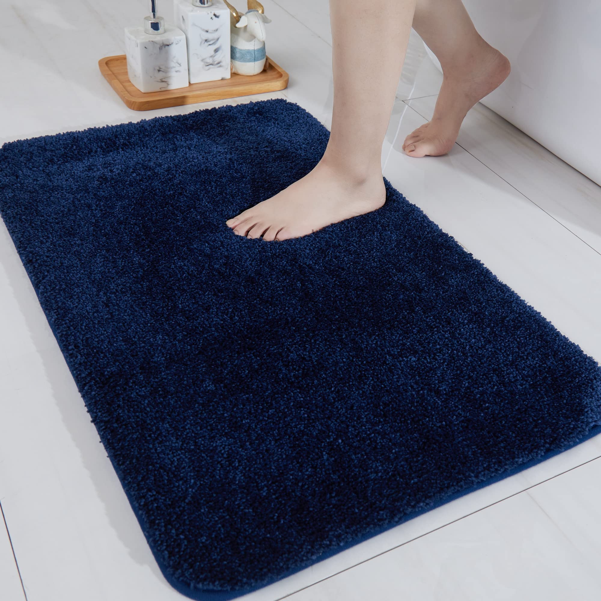 COSY HOMEER Bath Rugs for Bathroom Extra Thick- Anti-Slip Bath Mats Soft Plush Yarn Shaggy 100% Strong Mirco Polyeste Mat Living
