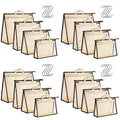 16 Pack Clear Handbag Storage Organizer and 16 Stainless Steel S-Hooks Anti-dust Purse Storage Bags with Zipper and Handle Moist