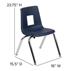 Flash Furniture Mickey Advantage Navy Student Stack School Chair - 14-Inch