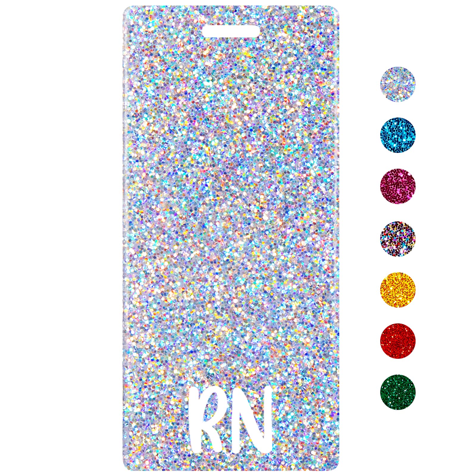 Plifal Rn Badge Buddy Card Holder Nurse Nursing Accessories Registered Nurse Glitter Silvery White Vertical Id Name Identificati