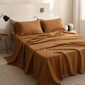 Simple&Opulence 100% Linen Sheets King Size Set, 4 Pcs Natural French Linen Bed Sheets, Breathable Soft Durable Bedding Set For