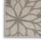 Nourison Aloha Indoor/Outdoor Floral Silver Grey 3'6' X 5'6' Area Rug, (4' X 6')