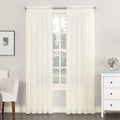 No. 918 53566 Emily Sheer Voile Rod Pocket Curtain Panel, 59 x 54, Eggshell