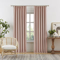 DUALIFE Dusty Pink Pinch Pleated Blackout Curtains 96 Inches Long - Back Tab Room Darkening Drapes with Hooks for Grils Baby Nur