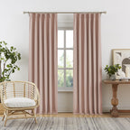 DUALIFE Pinch Pleated Blackout Curtains for Girls Bedroom Decor Dusty Rose Baby Pink - Room Darkening Thermal Insulated for Livi