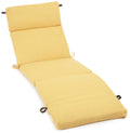 Blazing Needles Outdoor Spun Poly 24-Inch by 72-Inch by 3-1/2-Inch All Weather UV Resistant Zippered Chaise Lounge Cushion, Lemo