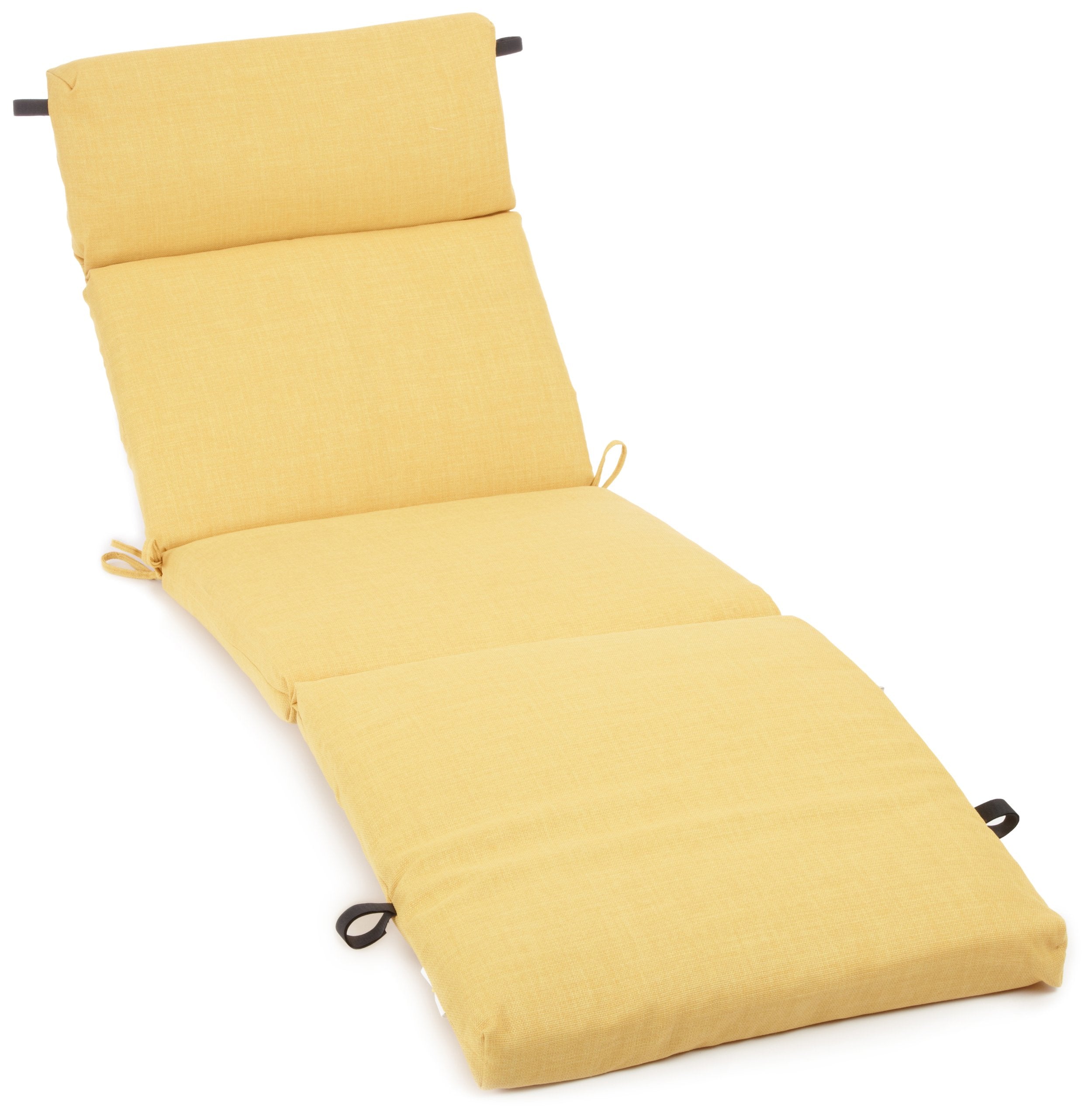 Blazing Needles Outdoor Spun Poly 24-Inch by 72-Inch by 3-1/2-Inch All Weather UV Resistant Zippered Chaise Lounge Cushion, Lemo