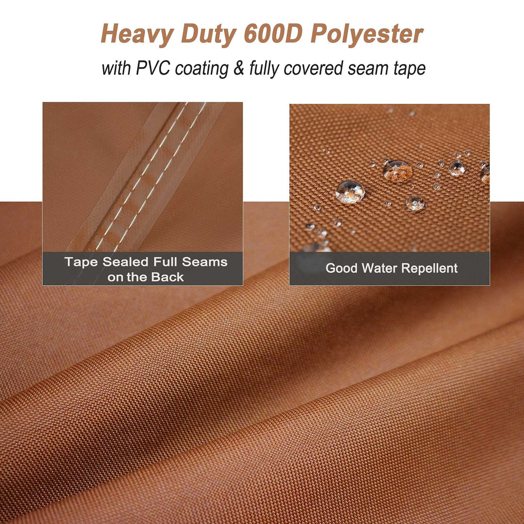 Nettypro Square Patio Table Cover 80 X 80 Inch, Waterproof 600D Heavy Duty Outdoor Furniture Covers For Dining Table And Chair Set, Brown