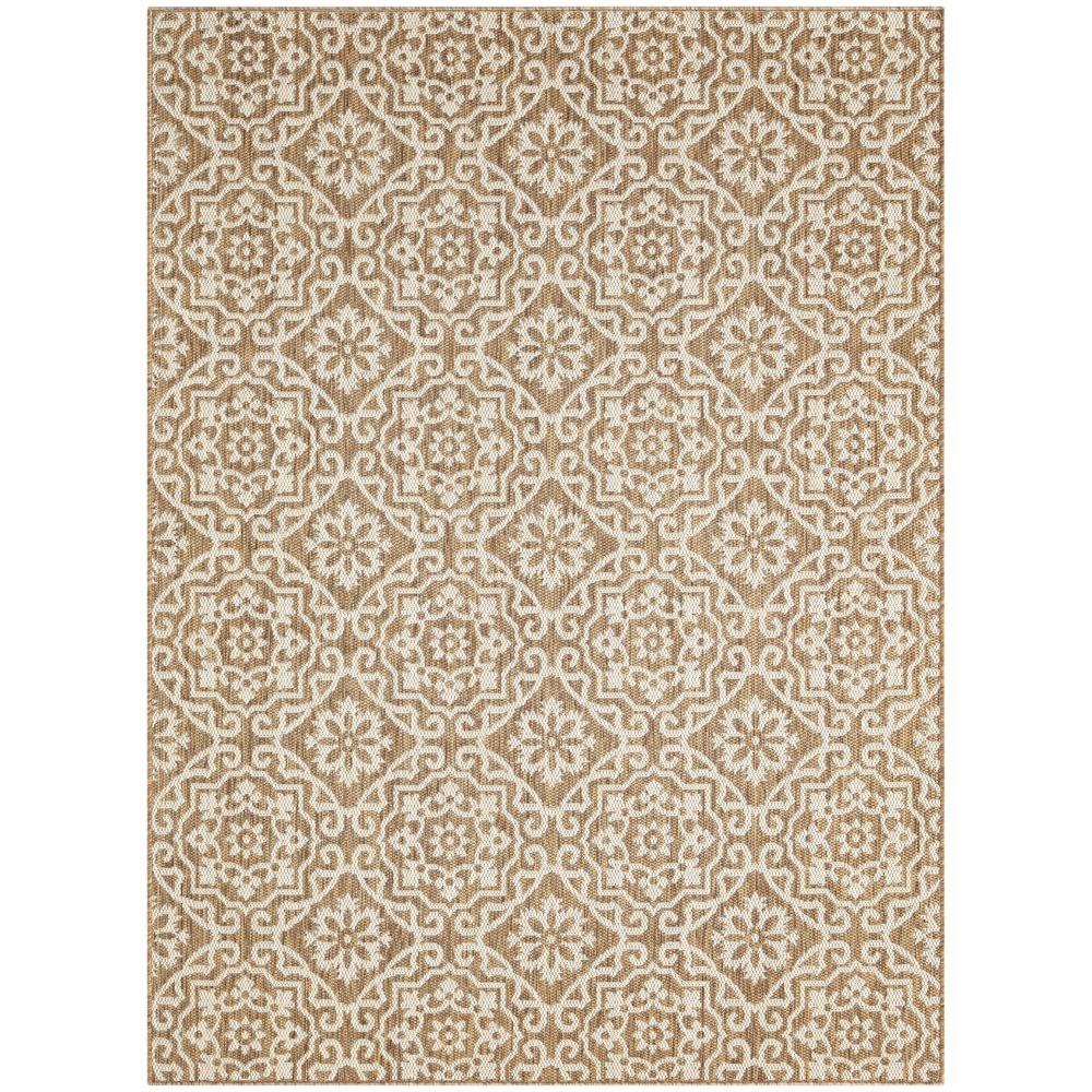 Nicole Miller New York Patio Country Danica Transitional Geometric Indoor/Outdoor Area Rug, Brown/Beige, 5'2'X7'2'