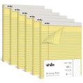 Vivin Legal Pads 8.5 X 11 Inch, Wide Ruled Note Pads, 6 Pack, 50 Sheet/Pad, Notepads For Office Home School, 300 Sheets, Perfora