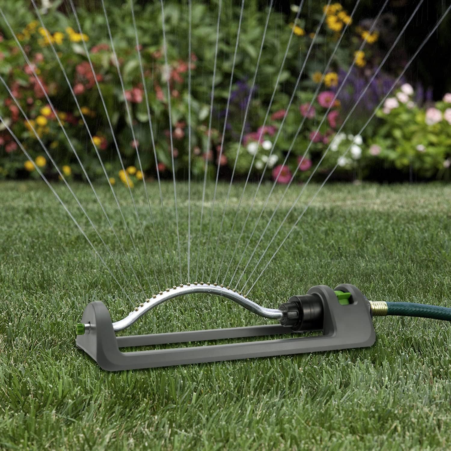 Lawn Sprinkler, Oscillating Sprinkler With 18 Hole Brass Nozzles, Water Sprinkler For Lawn Covers Up To 3,600 Sq.Ft, Includes Sp