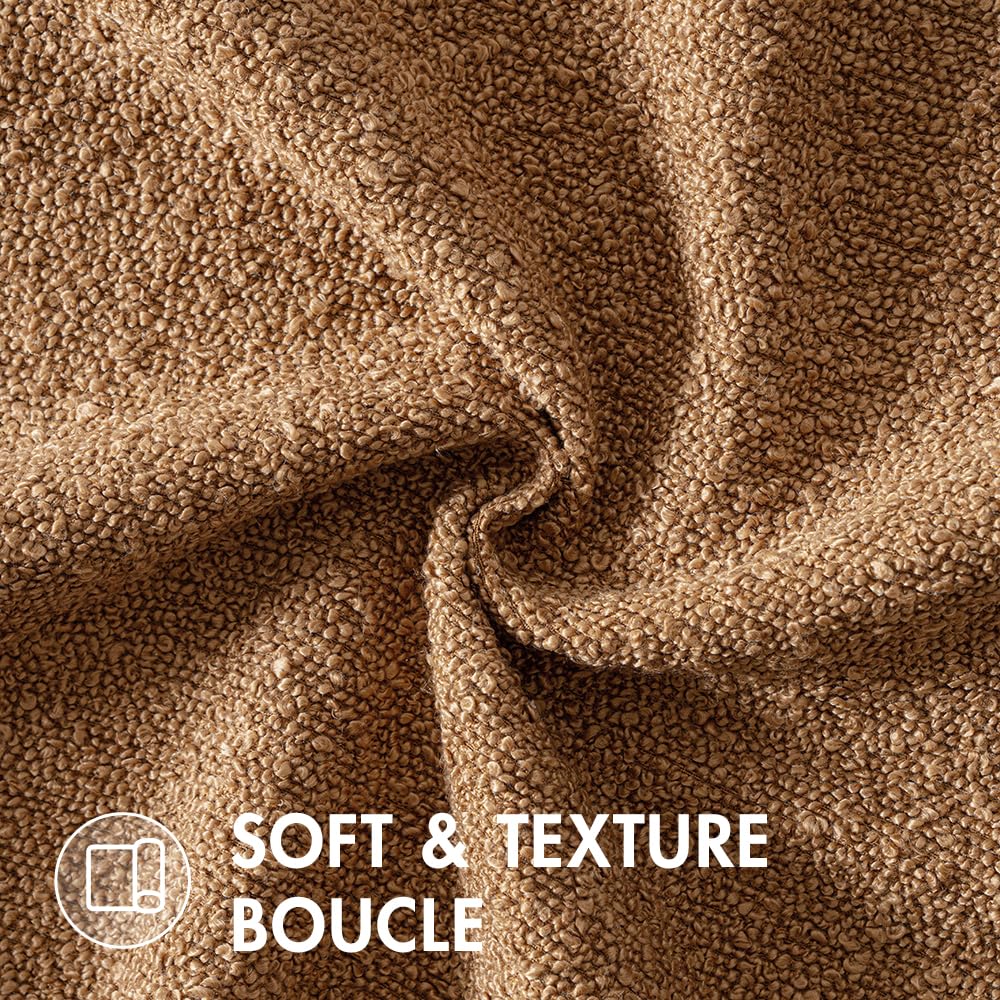Miulee 24X24 Inch Decorative Pillow Covers For Couch Bed Set Of 2 Textured Boucle Neutral Throw Pillows Brown Accent Solid Euro Cushion Vintage Pillowcase Cozy Soft Chair Sofa Livingroom Home Decor