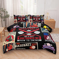 Ninenine Baseball Comforter Set For Kids,Twin Size Bedding Sets For Boys,Sports Bedding Set For Boys Kids,Black Retro Comforter