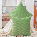 Madizz Set Of 2 Super Soft Velvet Decorative Throw Pillow Covers 20X20 Inch Apple Green Square With Texture Luxury Style Cushion