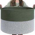vihs Cotton Basket,Laundry Handcrafted Woven Storage Planter Basket for Home Decor, MultiPurpose Bag with Handle for Living Roo