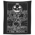 The Moon Tarot Card Tapestry (Black & White) - Werewolf - Gothic Halloween Home Decor Wall Hanging (80' X 68')