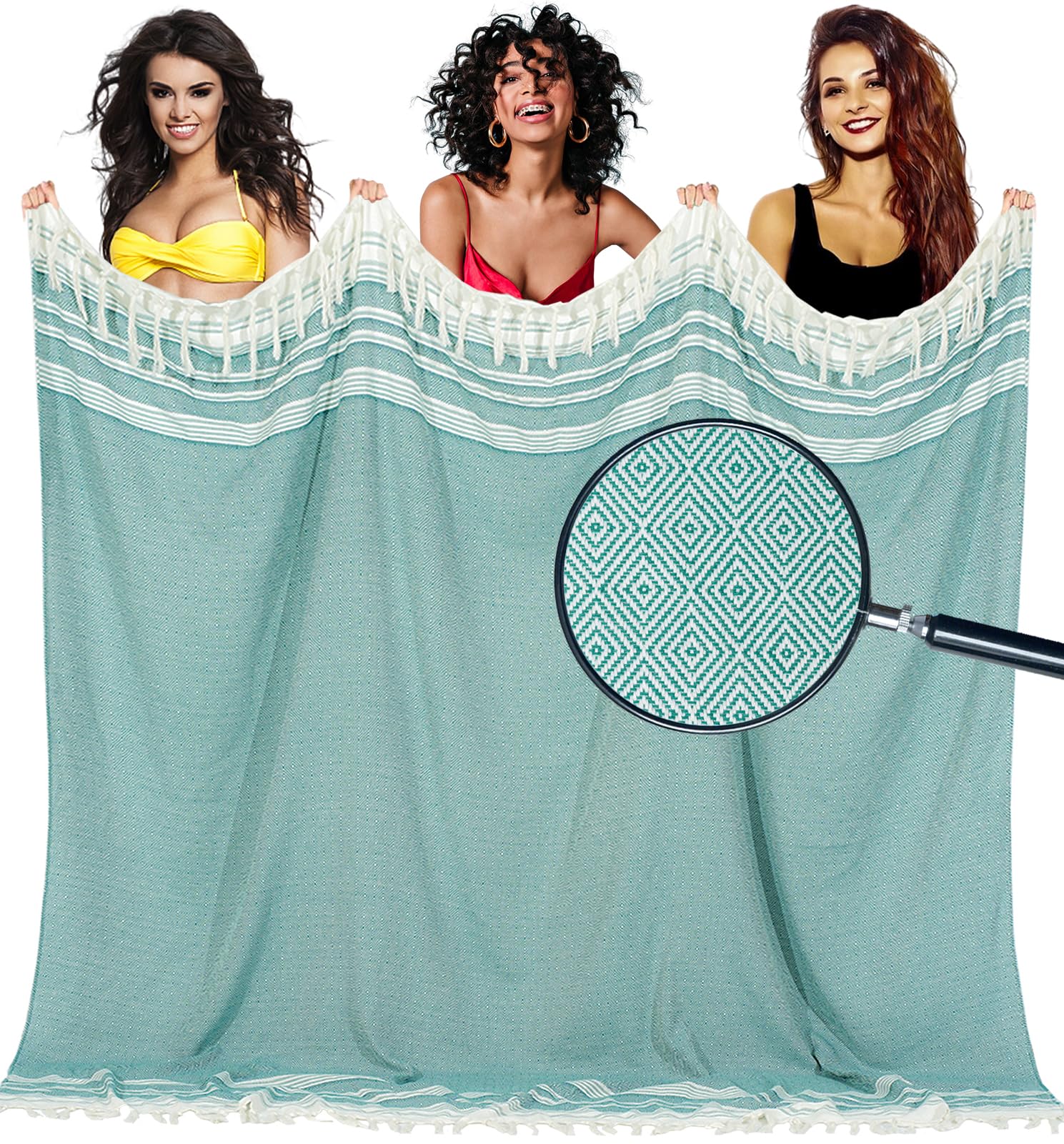 Yongoes Oversized Turkish Beach Towel Blanket Cotton Giant XL Sandproof Towels Huge Linen XXL Extra Large Big Throw Quilt Blanke