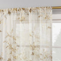 No. 918 Mila Botanical Print Sheer Rod Pocket Curtain Panel, Gold, 50 W x 63 L (1 Panel)
