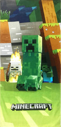 Jay Franco Minecraft Mobs Emerge Super Soft & Absorbent Bath/Pool/Beach Towel, Featuring Creeper  Fade Resistant Cotton Terry T