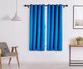 Amazon Brand  Solimo Polyester Window Curtain, 5ft (60), Set of 2, Blue(Eyelet;Blackout), Solid